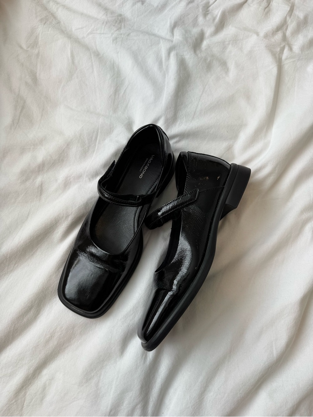Vagabond Black Patent Leather Mary Jane Flats